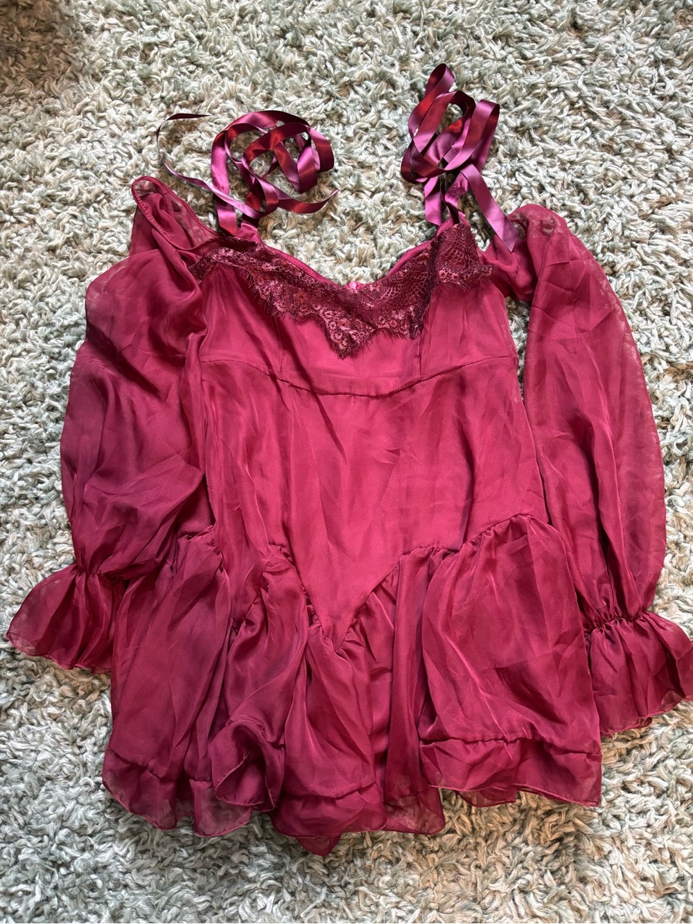NWT Current Mood Burgundy Long Sleeve Mini Dress